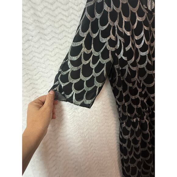 BN #1 Attention Black and silver sheer dress, Size L - Picture 3 of 5